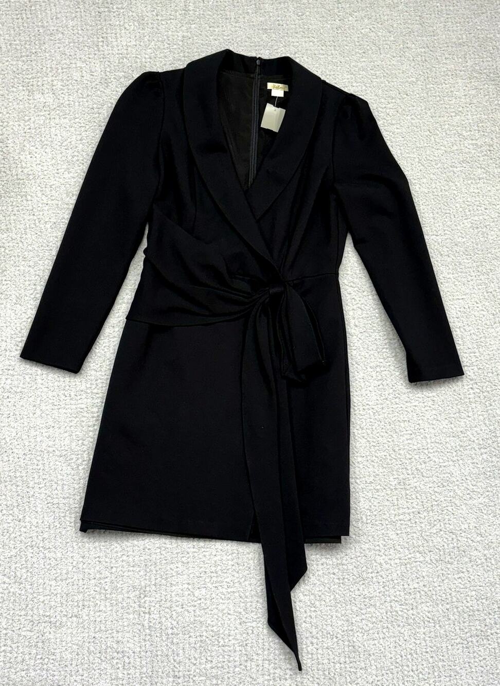 Shoshanna Black Long Sleeve Wrap Look Dress Size 8 #89696